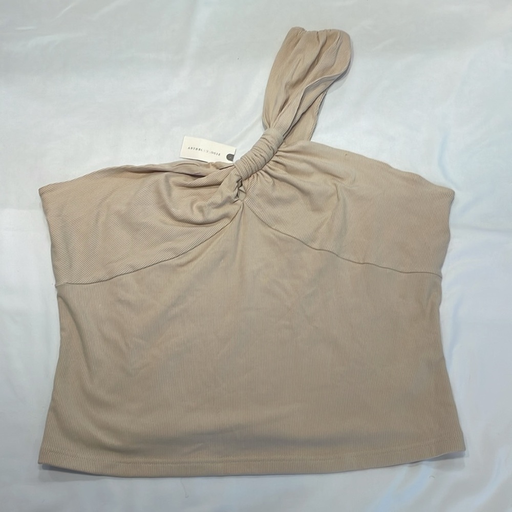 Dolan Beige One-Shoulder Women’s Top, Size‎ XL